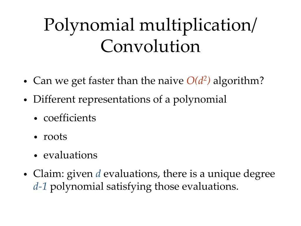 polynomial multiplication convolution