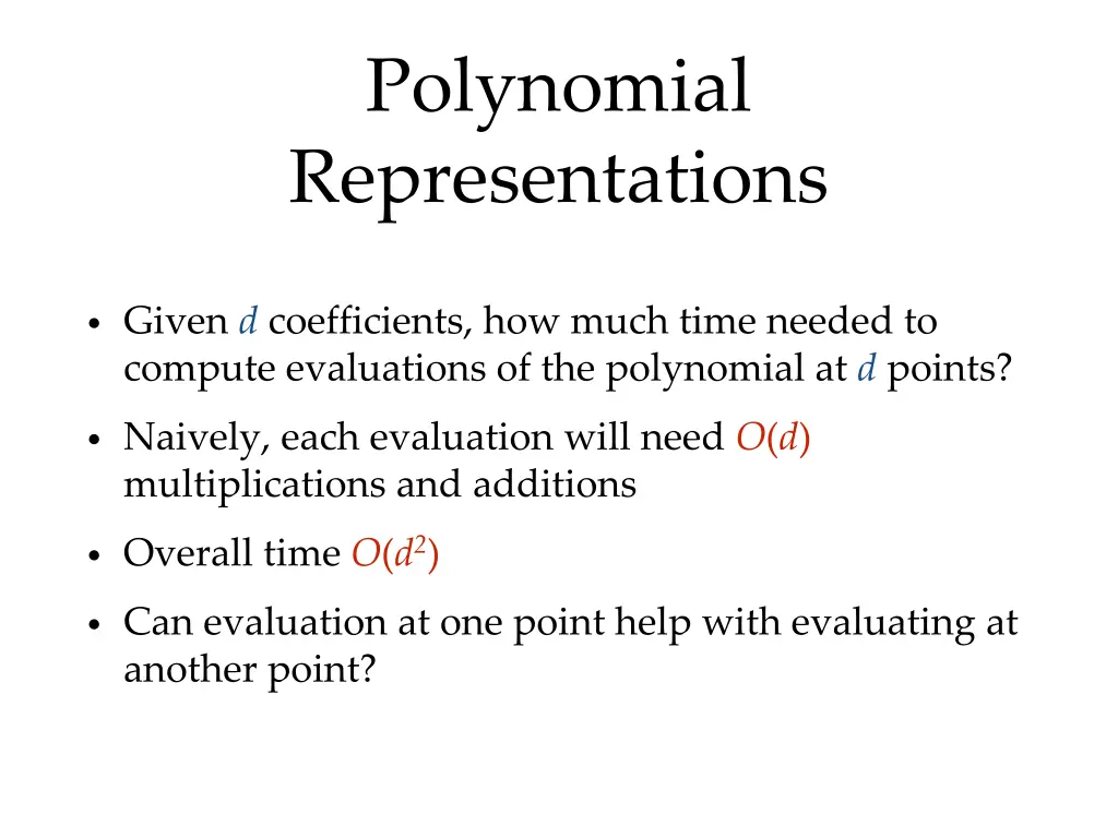 polynomial representations 1