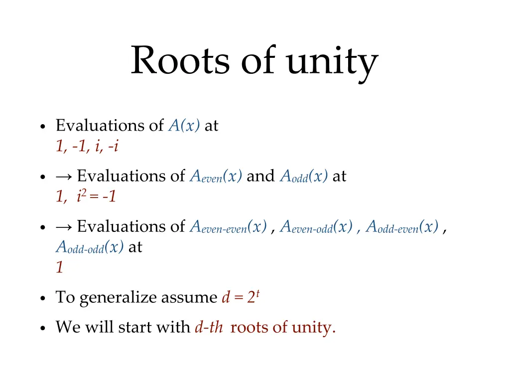 roots of unity