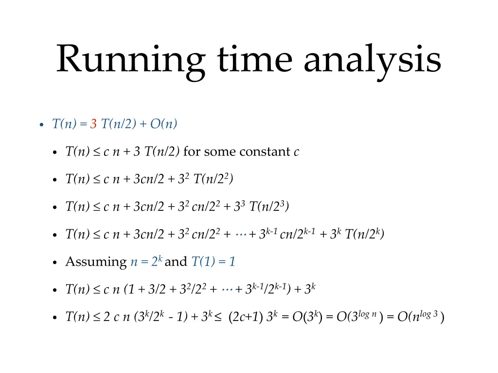 running time analysis