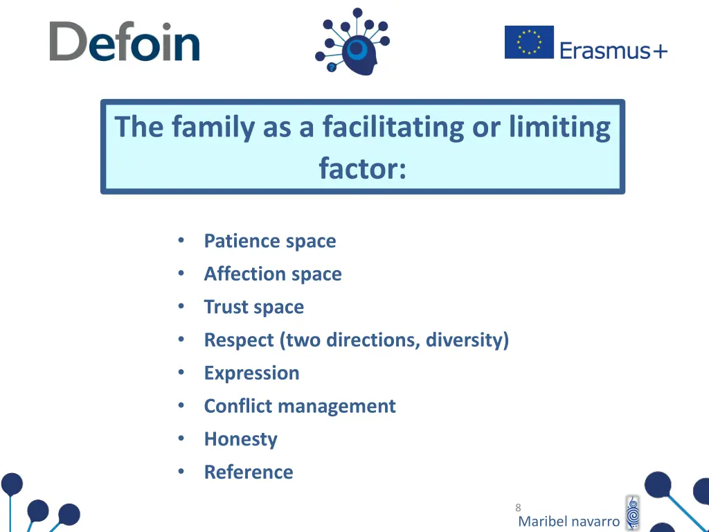 the family as a facilitating or limiting factor