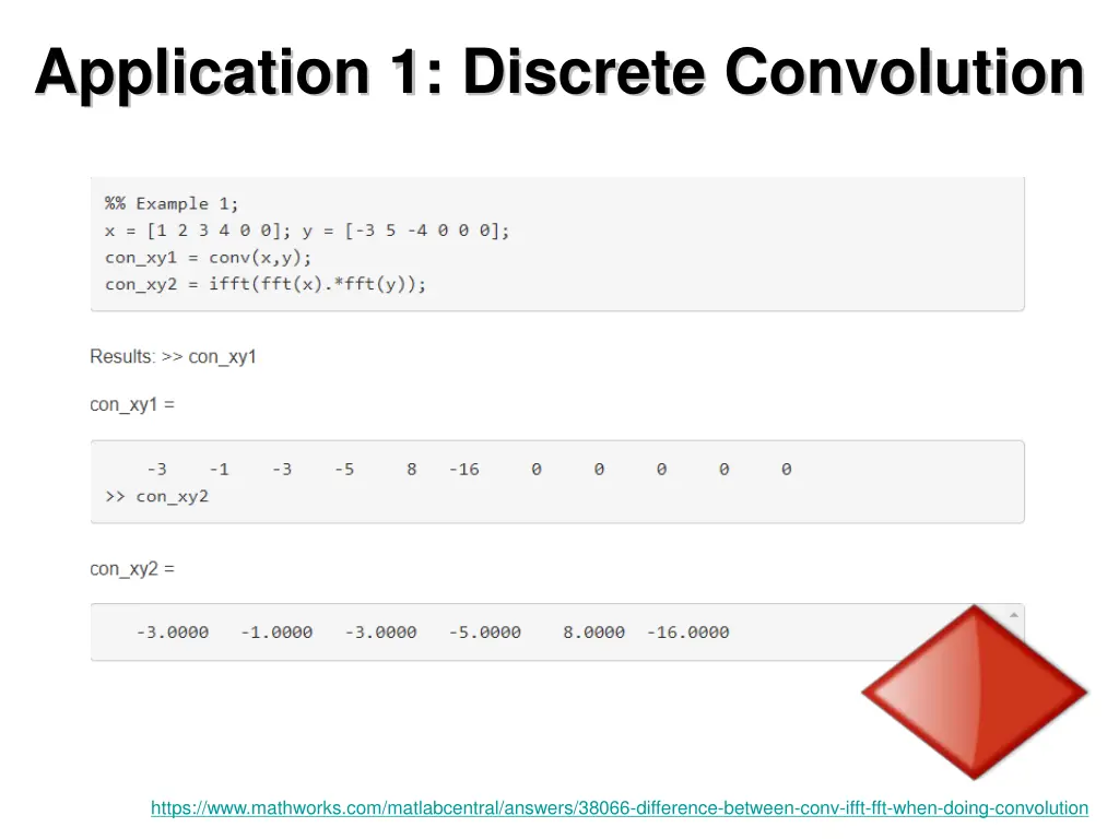 application 1 discrete convolution