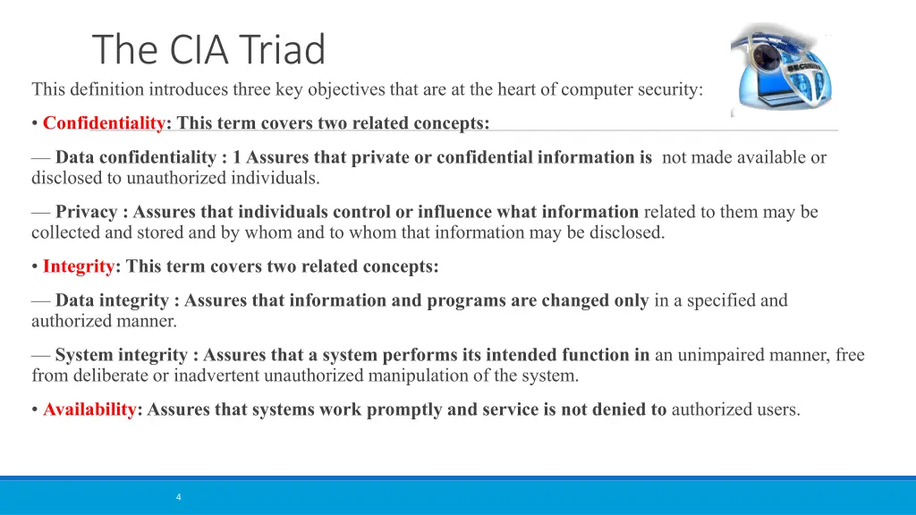 the cia triad this definition introduces three