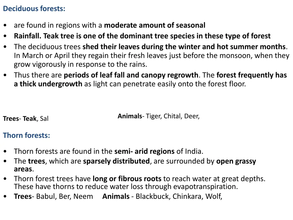 deciduous forests