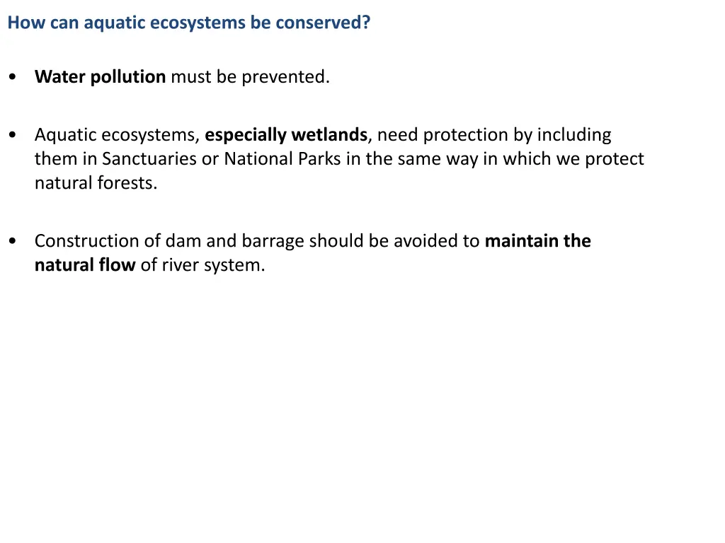 how can aquatic ecosystems be conserved