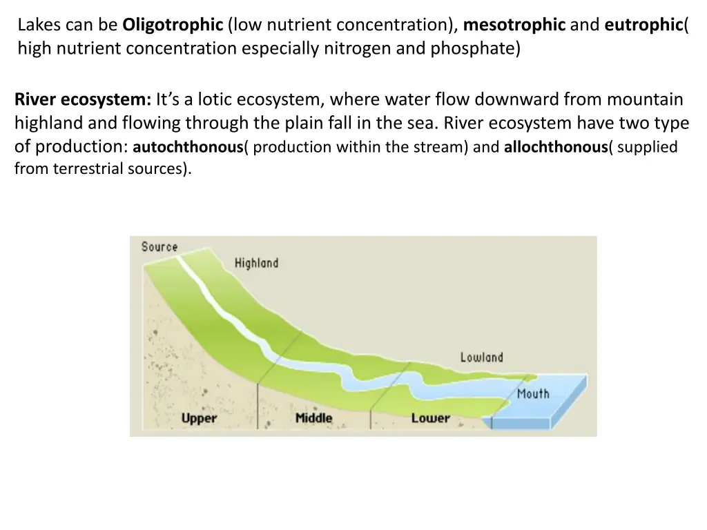 lakes can be oligotrophic low nutrient