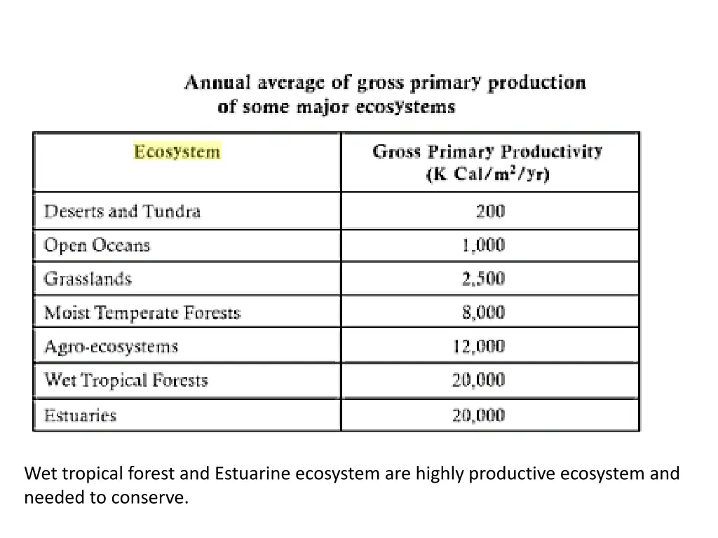 wet tropical forest and estuarine ecosystem