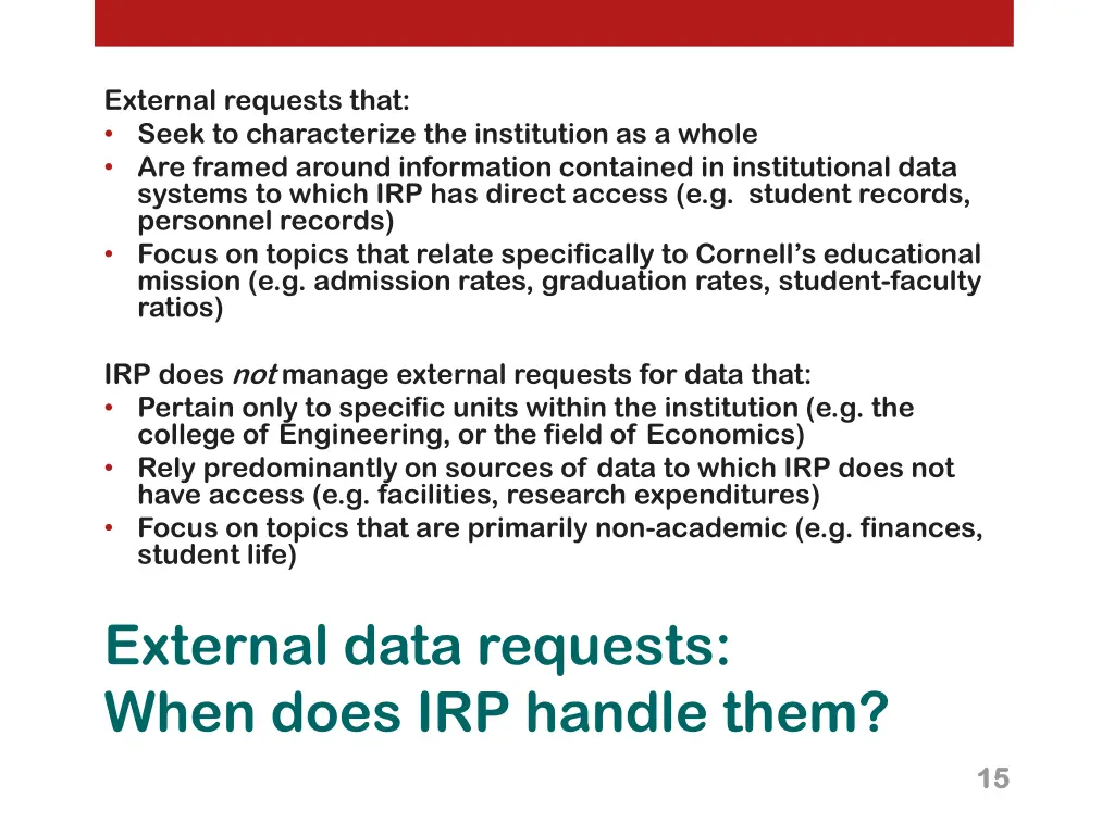 external requests that seek to characterize