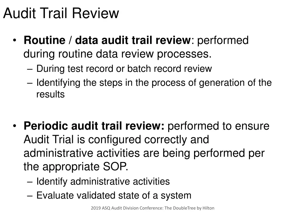 audit trail review