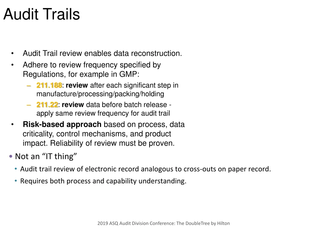 audit trails