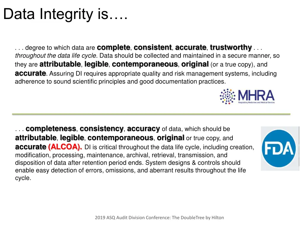 data integrity is
