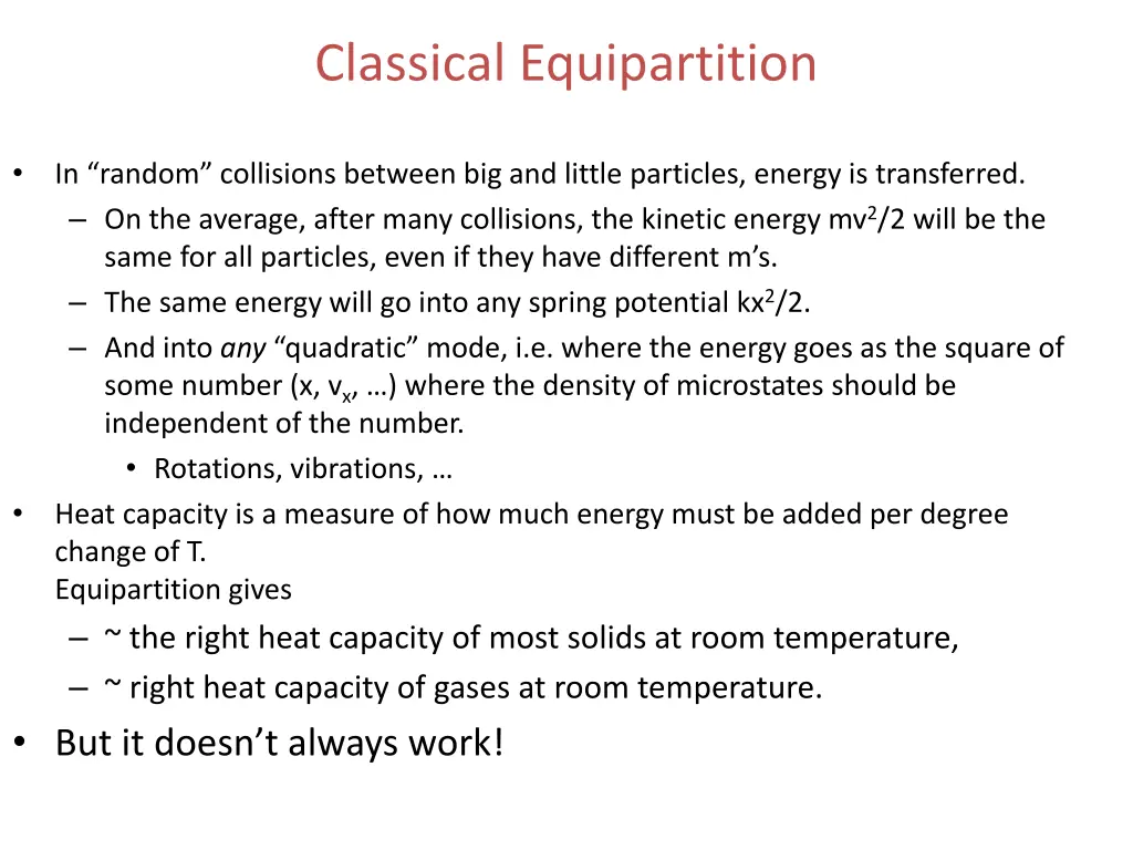 classical equipartition