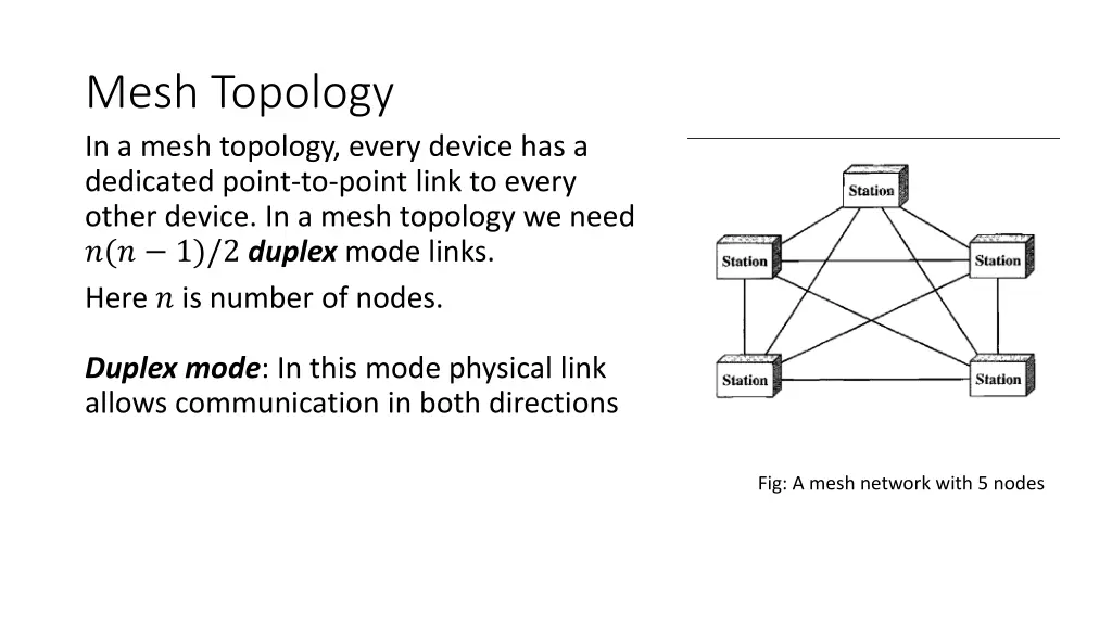mesh topology in a mesh topology every device