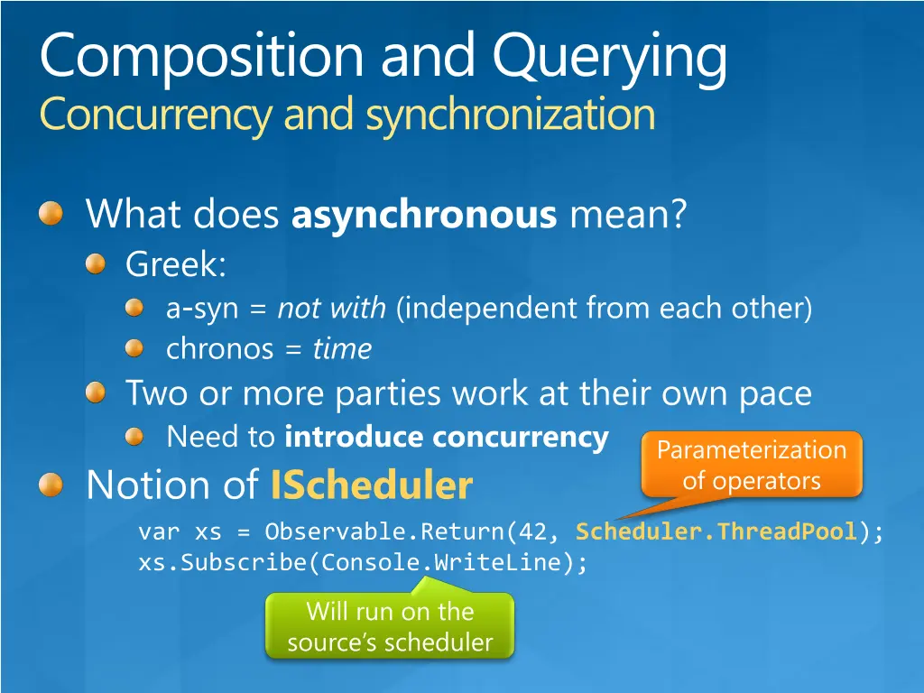 composition and querying concurrency