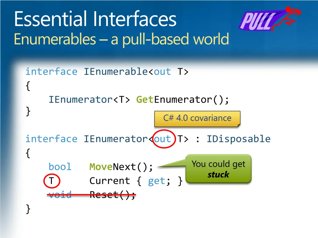 essential interfaces enumerables a pull based