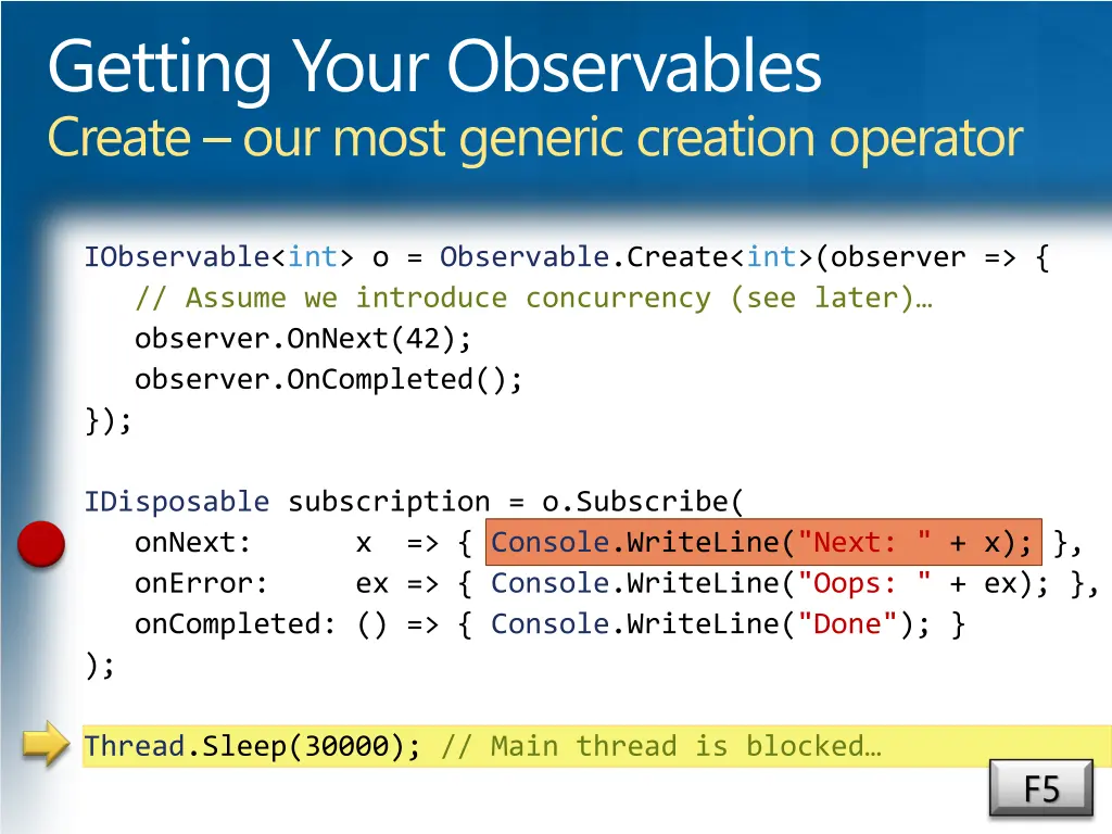 getting your observables create our most generic 3