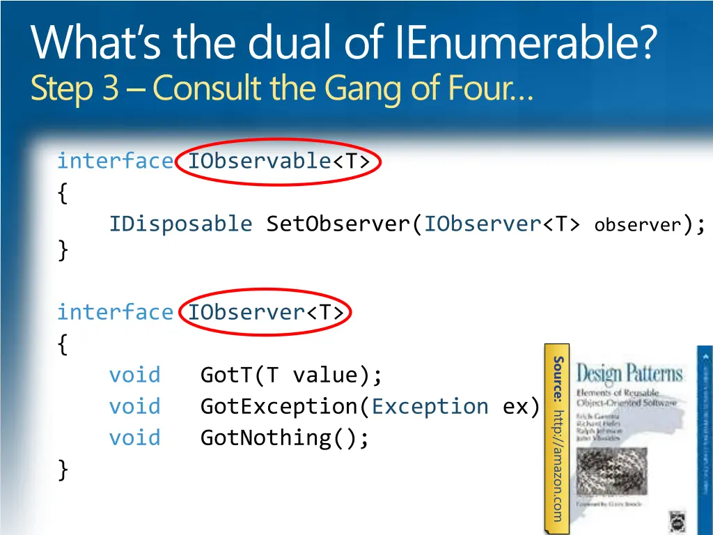 what s the dual of ienumerable step 3 consult