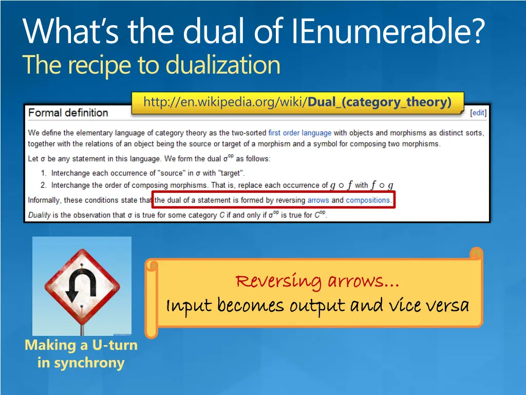 what s the dual of ienumerable the recipe