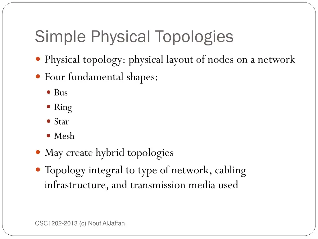 simple physical topologies