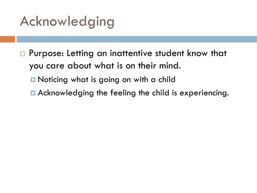 acknowledging