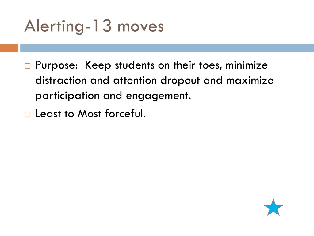 alerting 13 moves