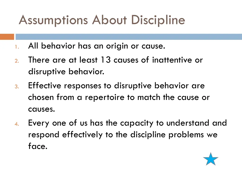 assumptions about discipline