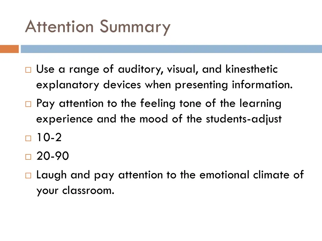 attention summary