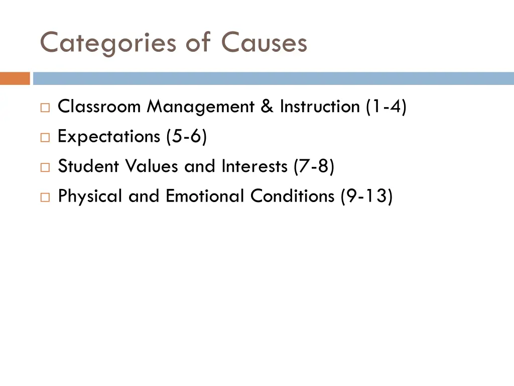 categories of causes