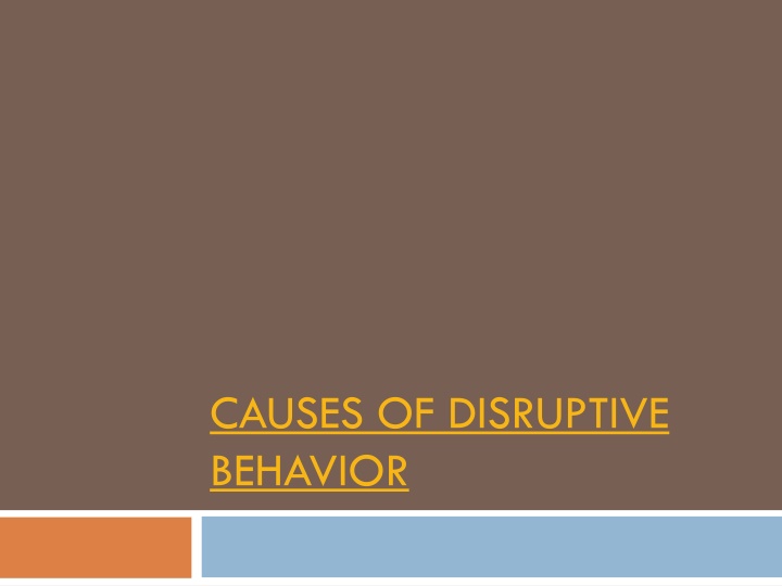 causes of disruptive behavior