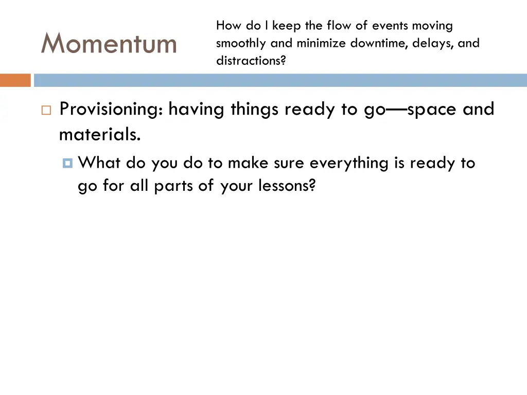 how do i keep the flow of events moving smoothly