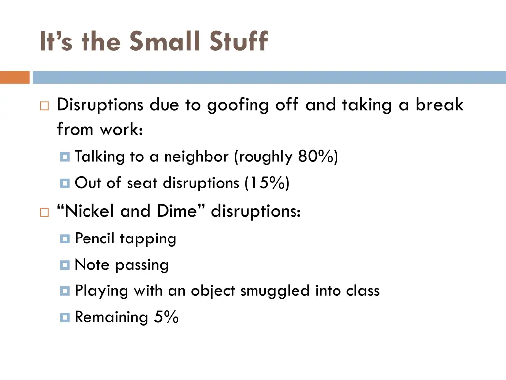 it s the small stuff
