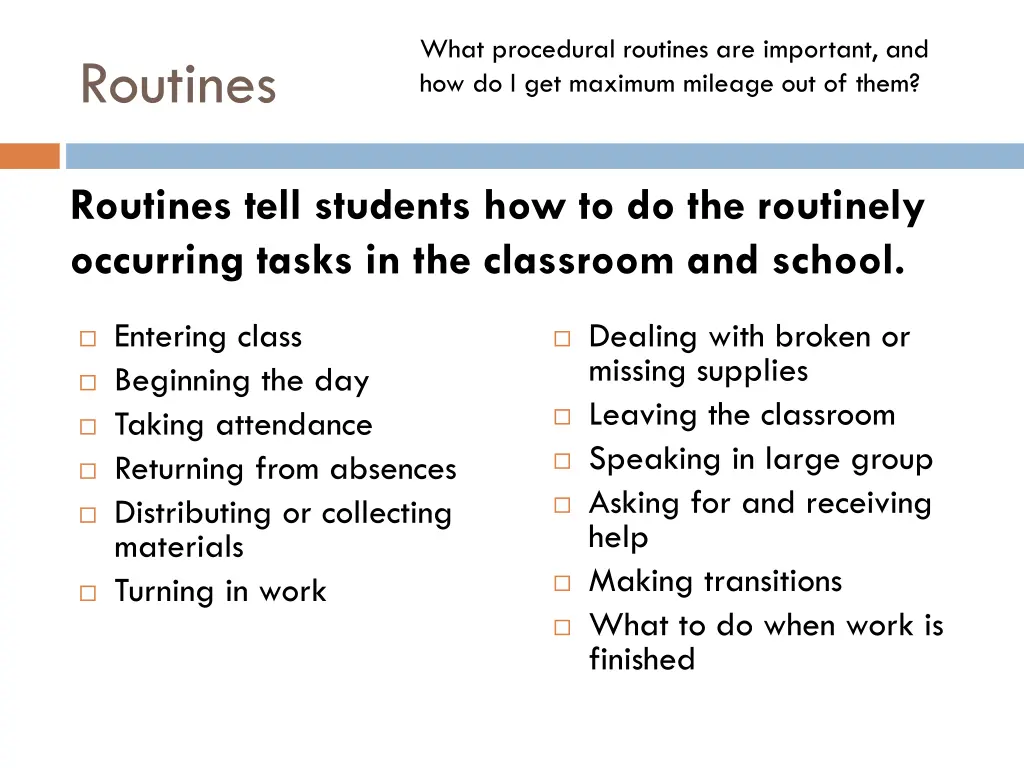 what procedural routines are important 1