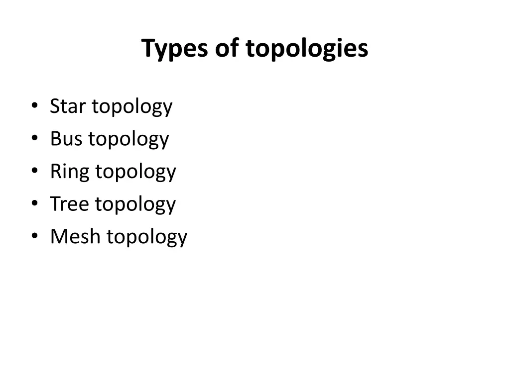 types of topologies