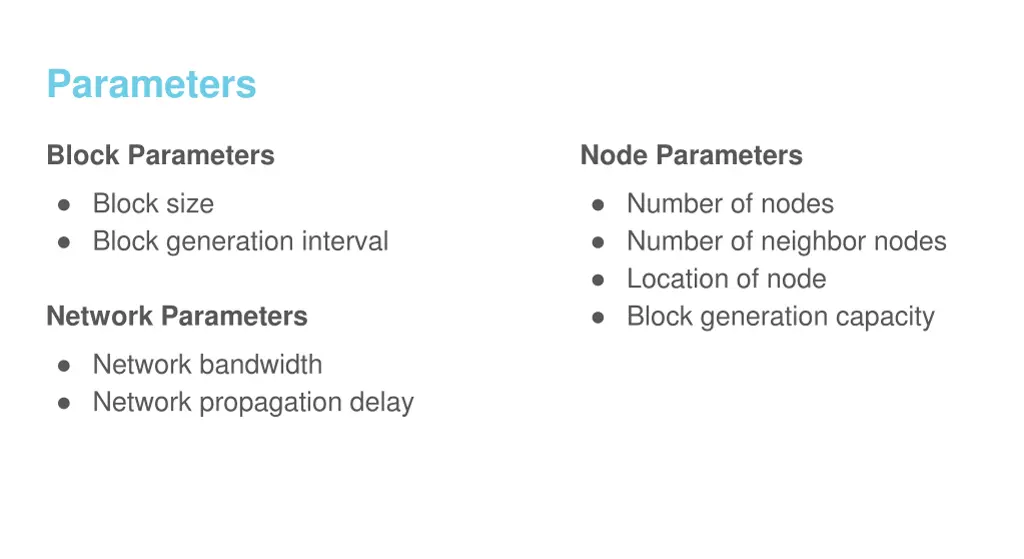 parameters