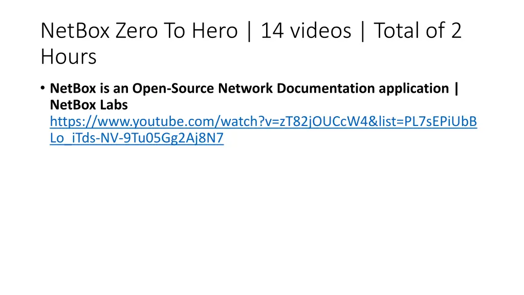 netbox zero to hero 14 videos total of 2 hours