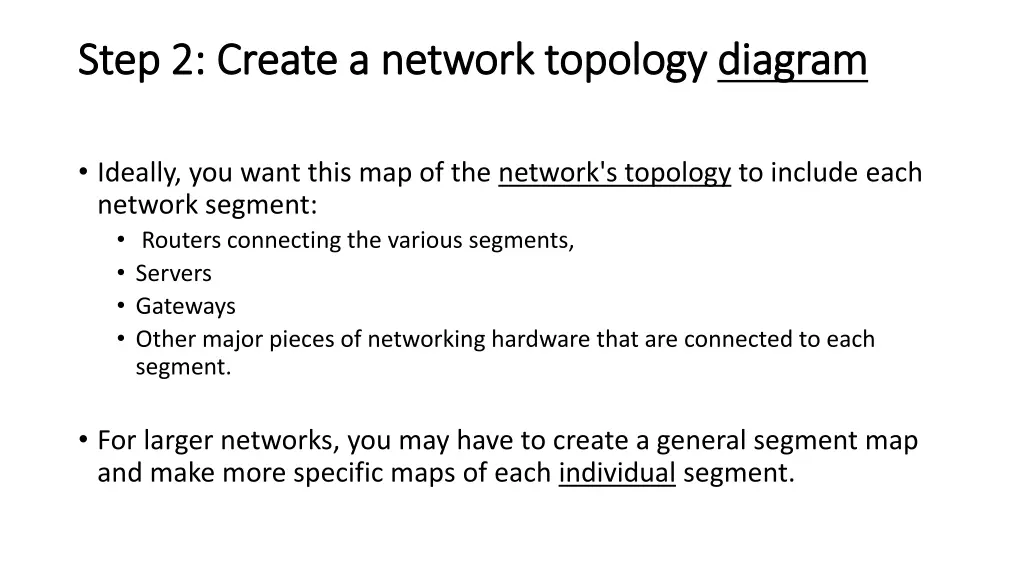 step 2 create a network topology step 2 create