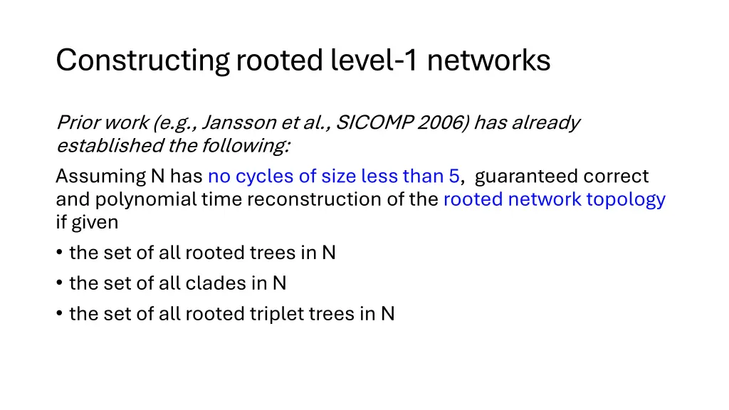 constructing rooted level 1 networks