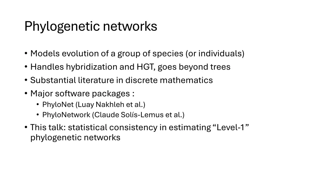 phylogenetic networks