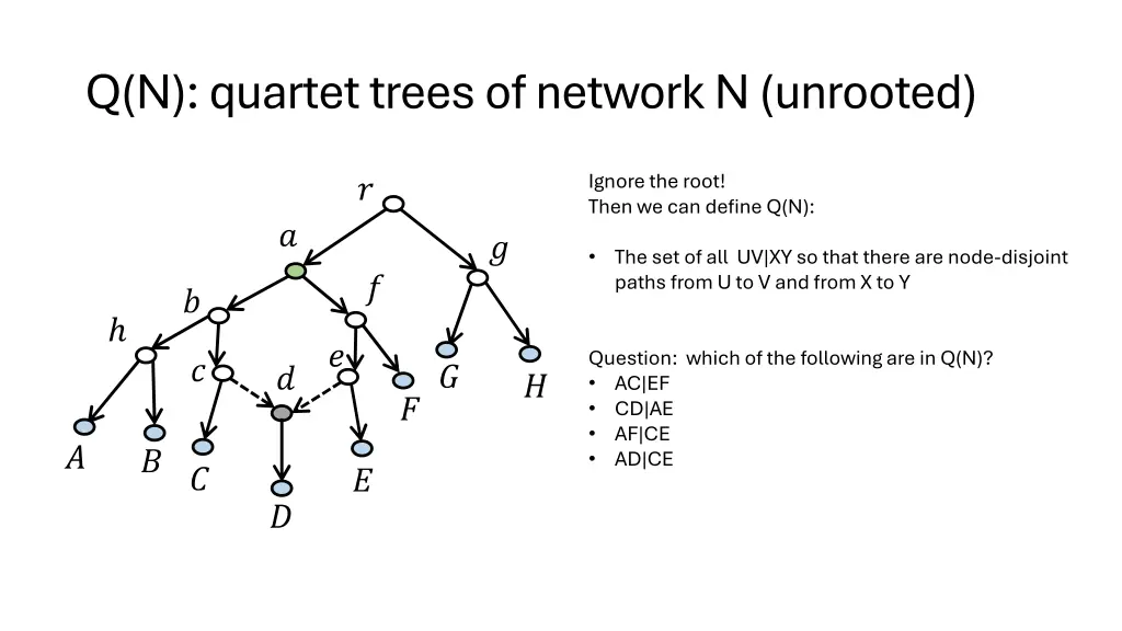 q n quartet trees of network n unrooted