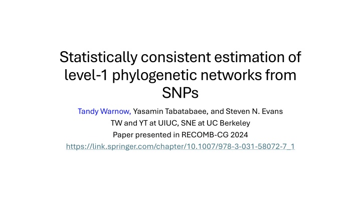 statistically consistent estimation of level