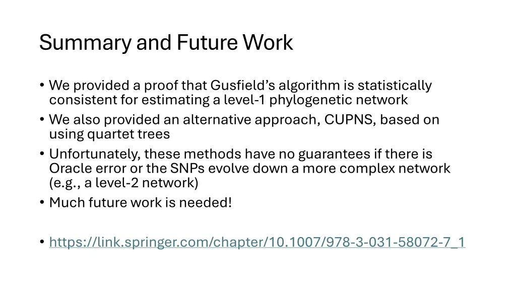 summary and future work