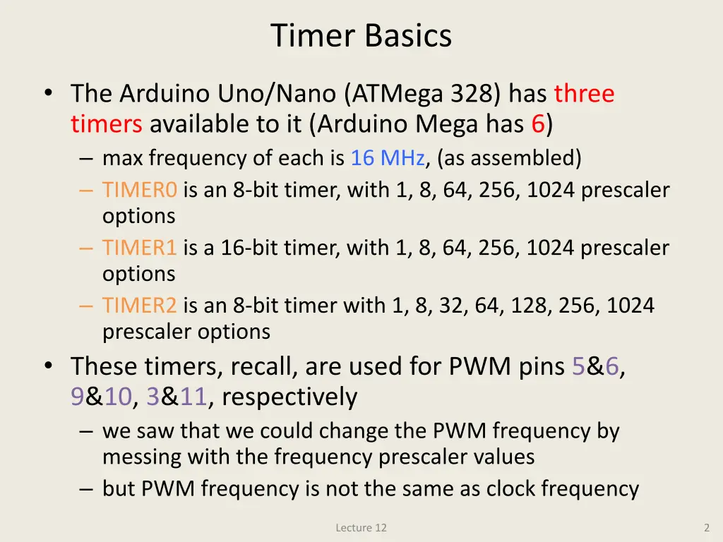 timer basics
