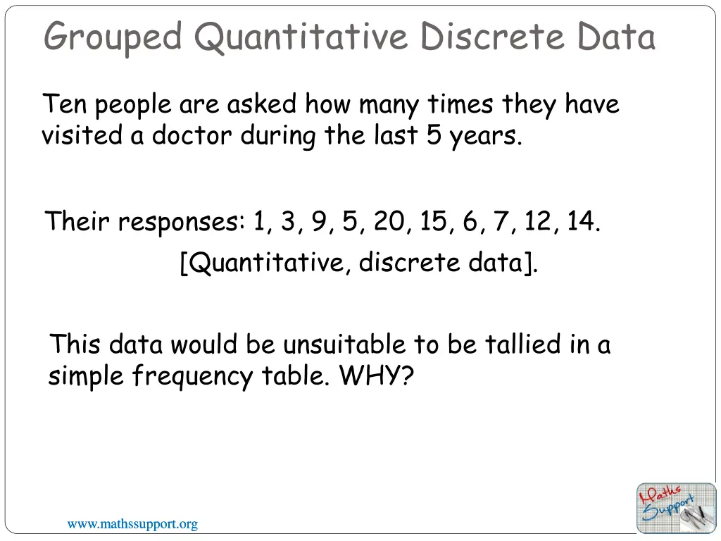 grouped quantitative discrete data