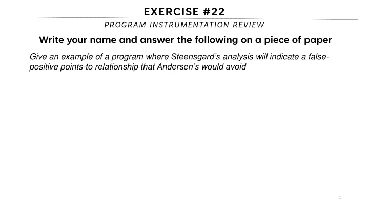 exercise 22 program instrumentation review write