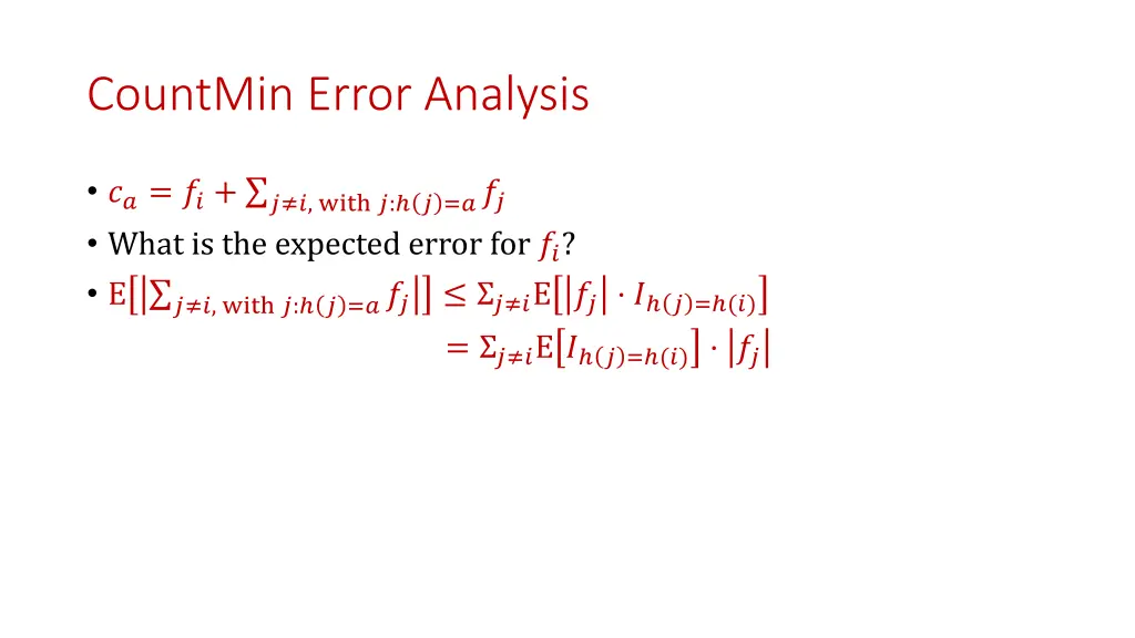 countmin error analysis 2