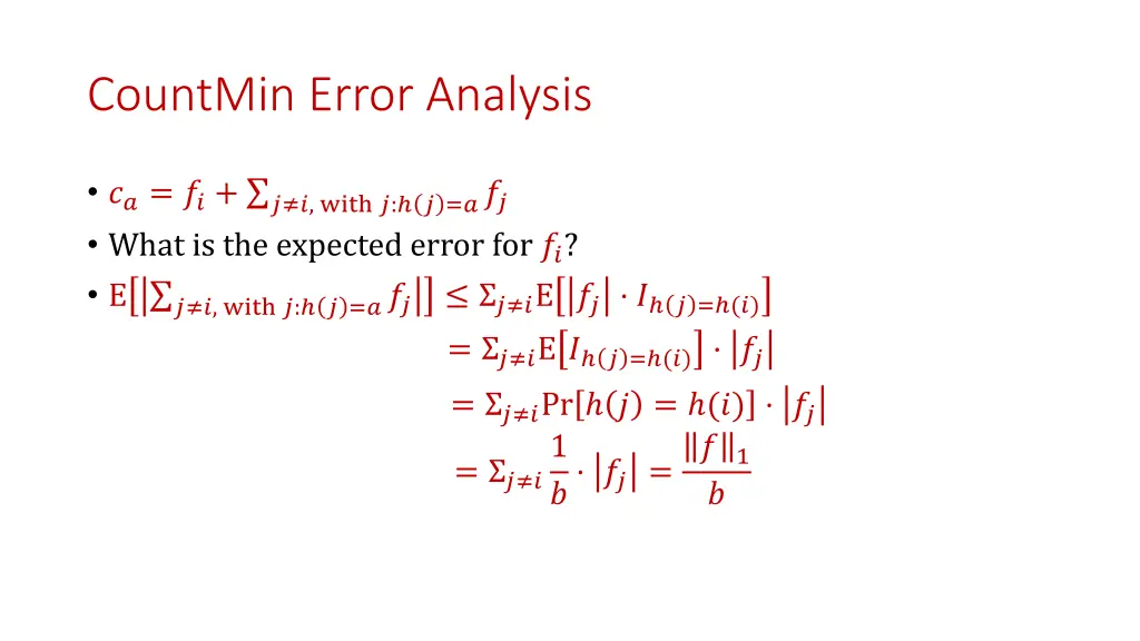 countmin error analysis 4