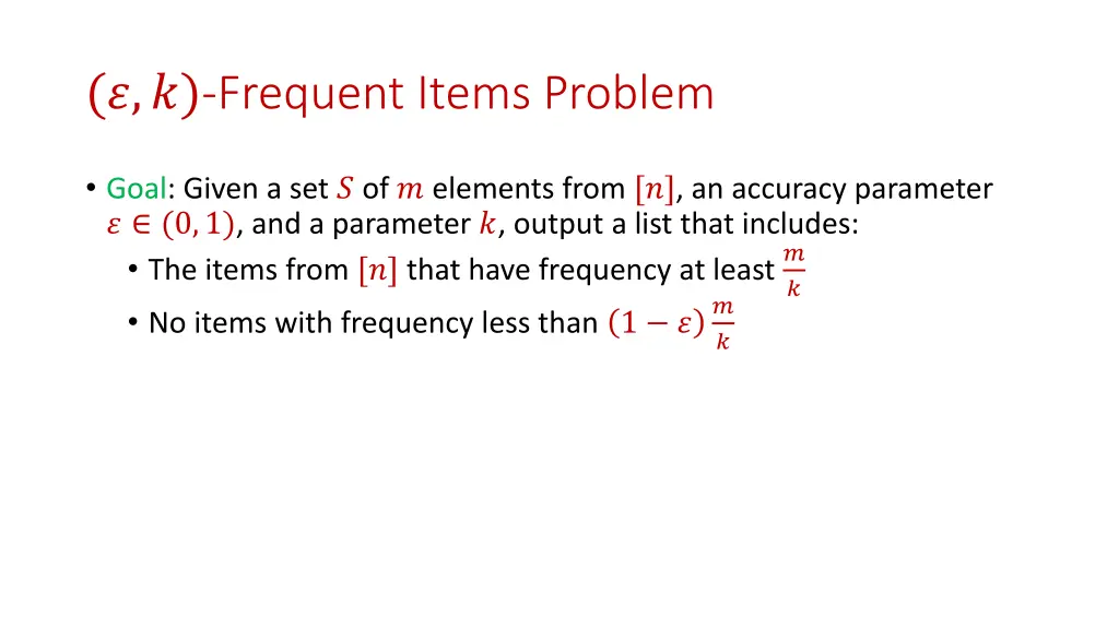 frequent items problem 1