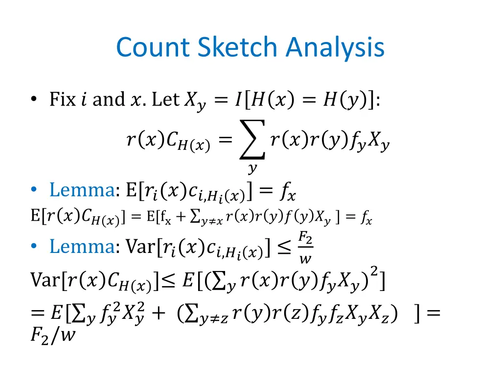 count sketch analysis