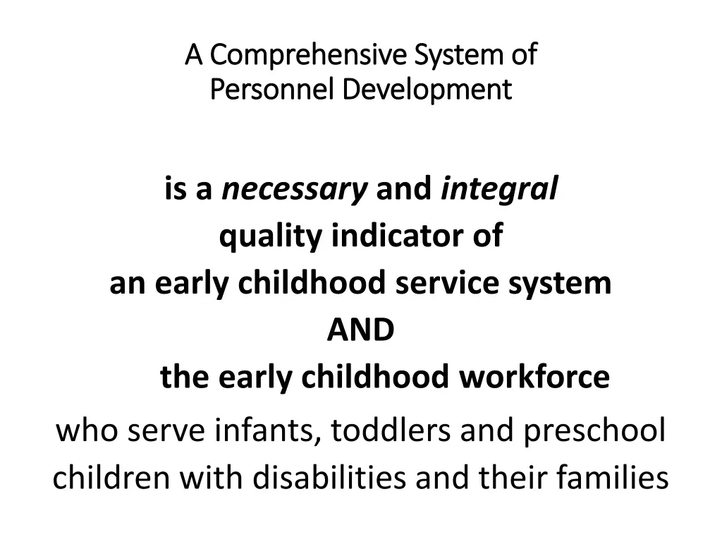 a comprehensive system of a comprehensive system