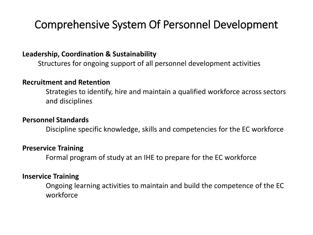 comprehensive system of personnel development